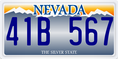 NV license plate 41B567