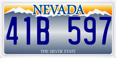 NV license plate 41B597