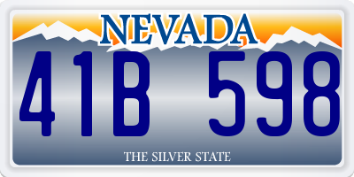 NV license plate 41B598