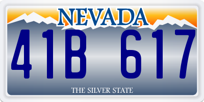 NV license plate 41B617