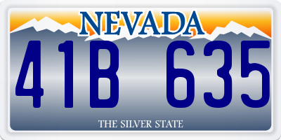 NV license plate 41B635