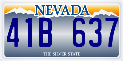 NV license plate 41B637