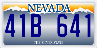 NV license plate 41B641