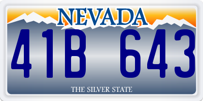 NV license plate 41B643