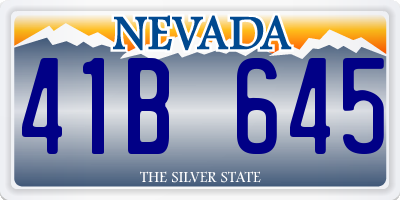 NV license plate 41B645