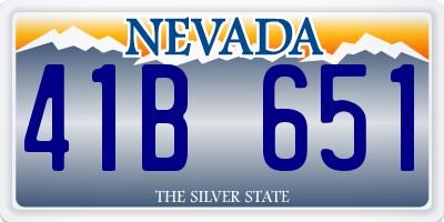 NV license plate 41B651