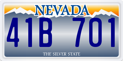 NV license plate 41B701