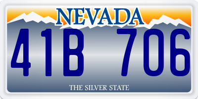 NV license plate 41B706
