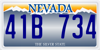 NV license plate 41B734