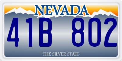 NV license plate 41B802