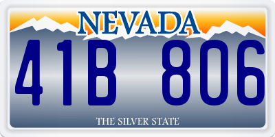 NV license plate 41B806