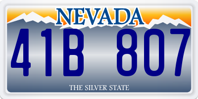 NV license plate 41B807