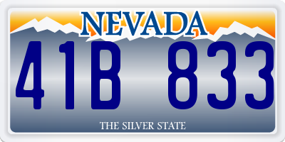 NV license plate 41B833