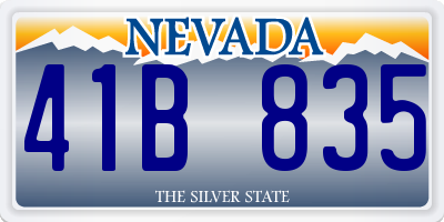 NV license plate 41B835