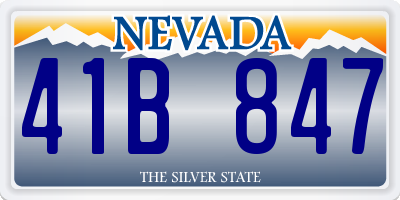 NV license plate 41B847