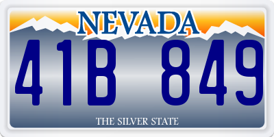 NV license plate 41B849