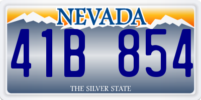 NV license plate 41B854