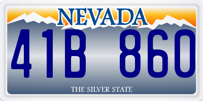 NV license plate 41B860