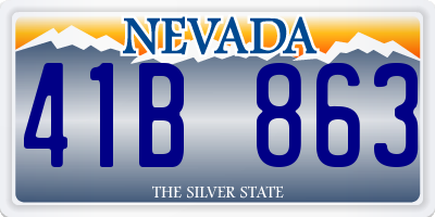 NV license plate 41B863