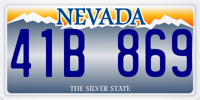 NV license plate 41B869