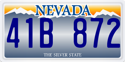 NV license plate 41B872