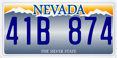 NV license plate 41B874