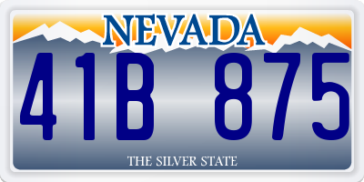 NV license plate 41B875