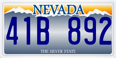 NV license plate 41B892