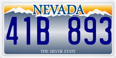 NV license plate 41B893