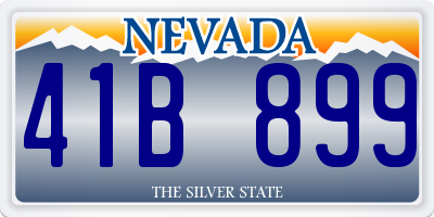 NV license plate 41B899