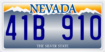 NV license plate 41B910