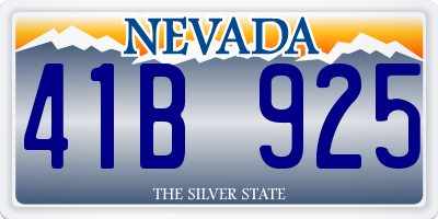 NV license plate 41B925