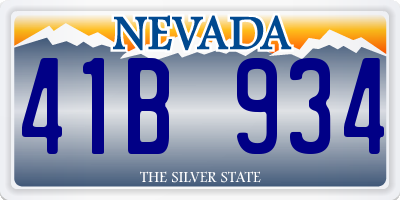 NV license plate 41B934
