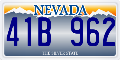 NV license plate 41B962