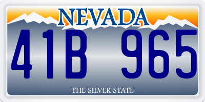 NV license plate 41B965