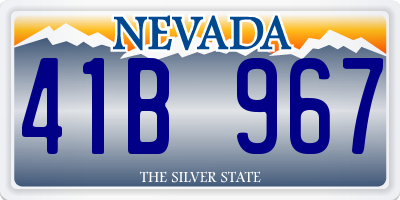 NV license plate 41B967