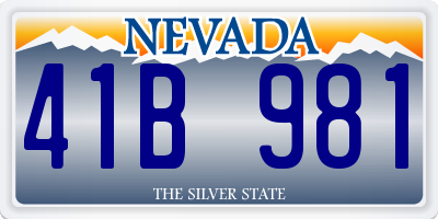 NV license plate 41B981