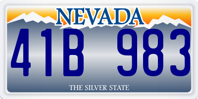 NV license plate 41B983