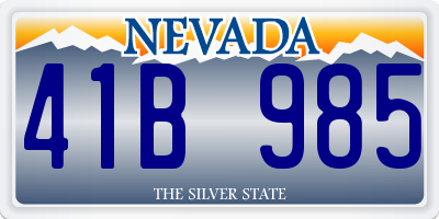 NV license plate 41B985