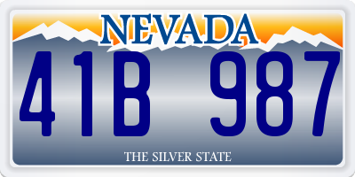 NV license plate 41B987