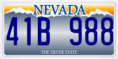 NV license plate 41B988