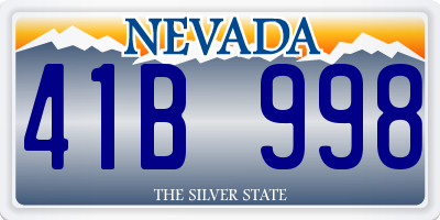 NV license plate 41B998