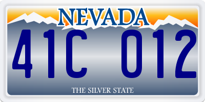 NV license plate 41C012