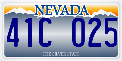 NV license plate 41C025