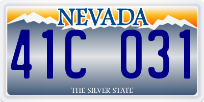 NV license plate 41C031