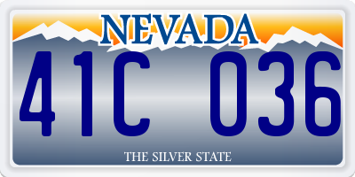 NV license plate 41C036