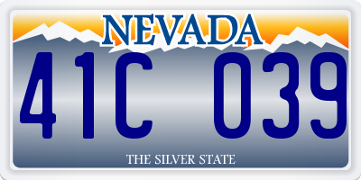 NV license plate 41C039