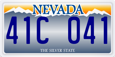 NV license plate 41C041