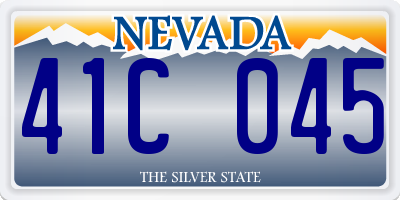 NV license plate 41C045