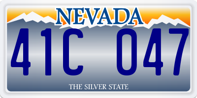 NV license plate 41C047